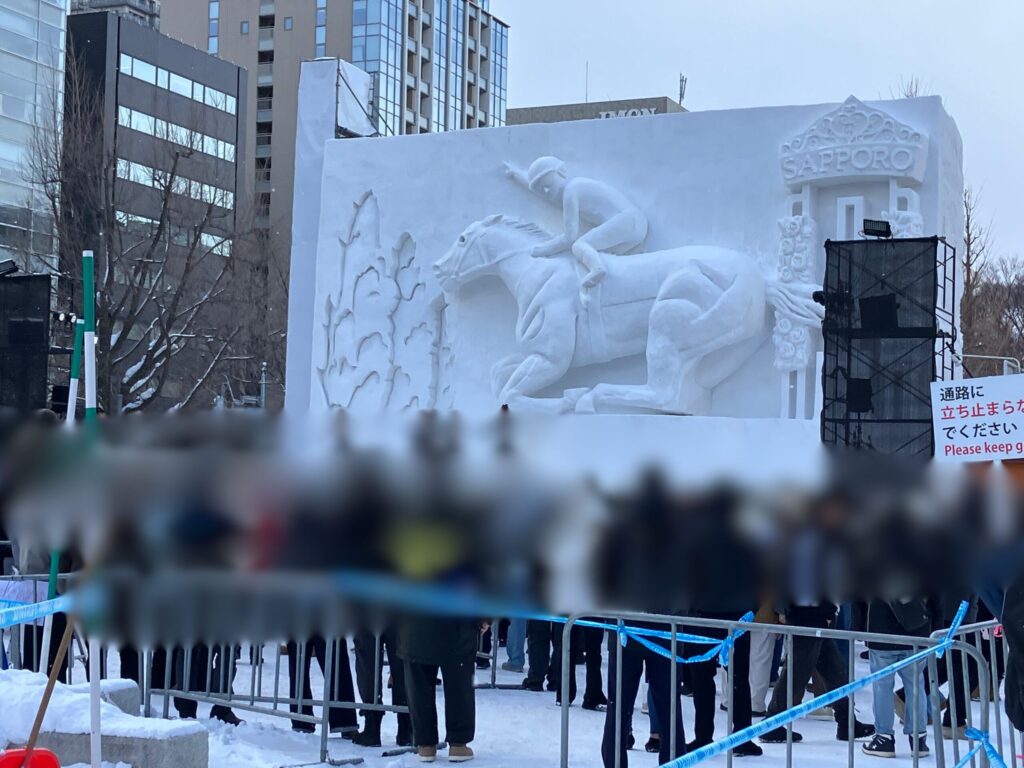 Massive snow sculptures at the Sapporo Snow Festival, held every February in Sapporo.